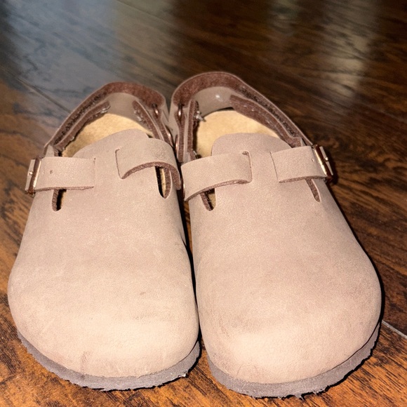 Birkenstock Other - Birkenstock Kids Taupe Suede Slip-On Moccasins with Buckle